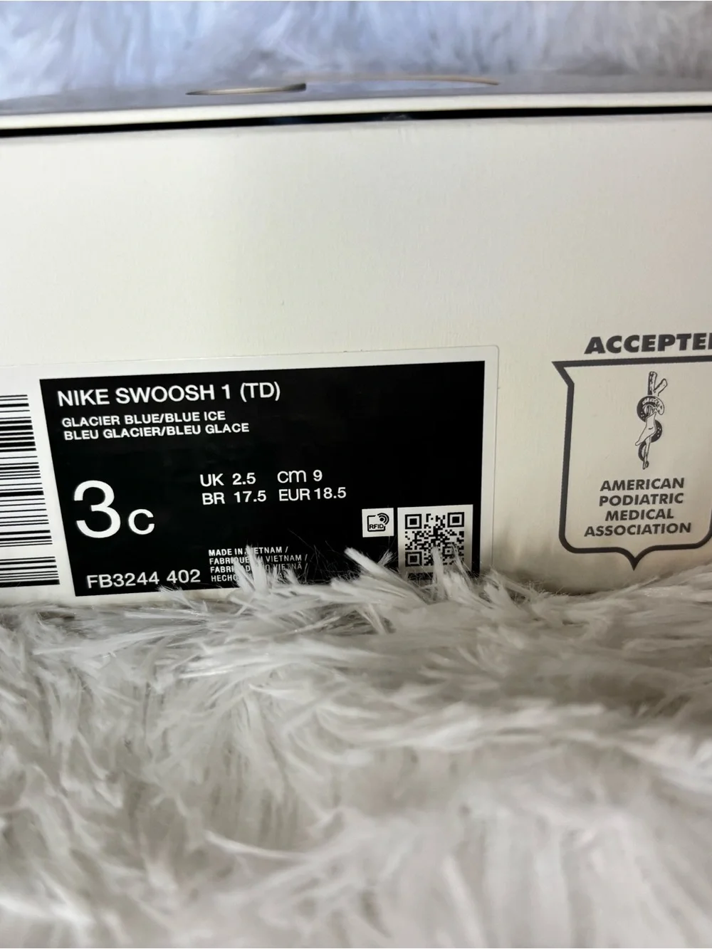 Nike Swoosh 1 Flyknit Glacier Blue Baby Shoes Size 3C